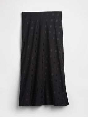 NWT GAP Black Polkadot Maxi Slip Skirt!